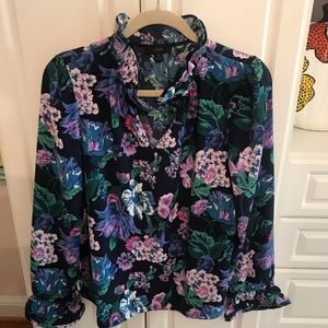 Jcrew floral ruffle top. New without tags size medium